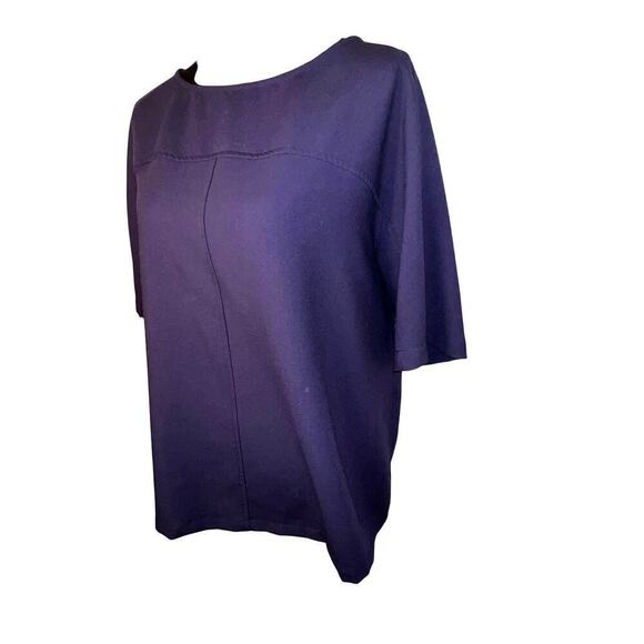 Hatch women’s size 3, navy blue short sleeve minimalist stretchy tunic top  - Picture 2 of 9